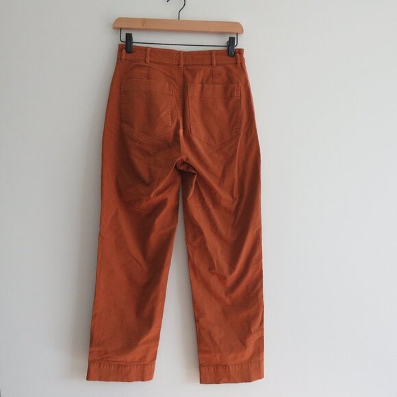 EVERLANE The Lightweight Straight-Leg Crop Pants in Burnt Orange Utility Size 0 - Picture 10 of 15